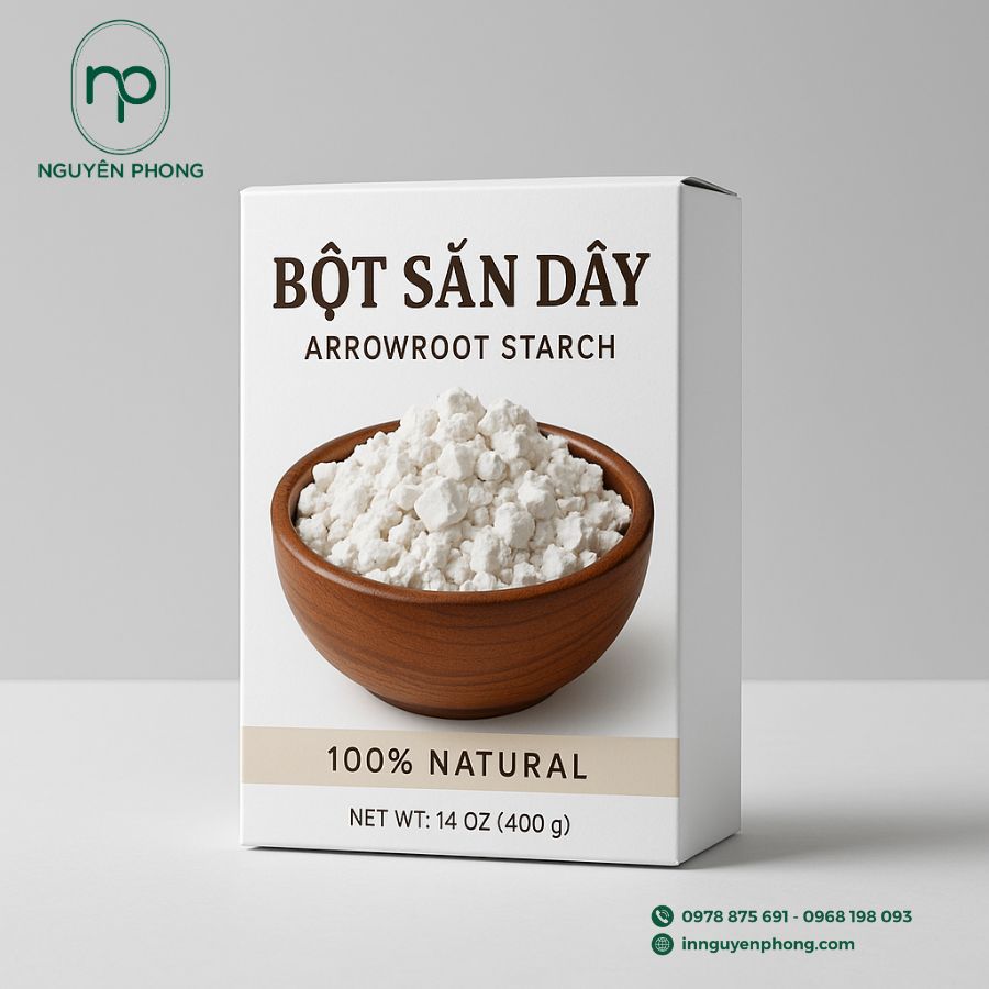 In Hộp Giấy Đựng Bột Sắn Dây